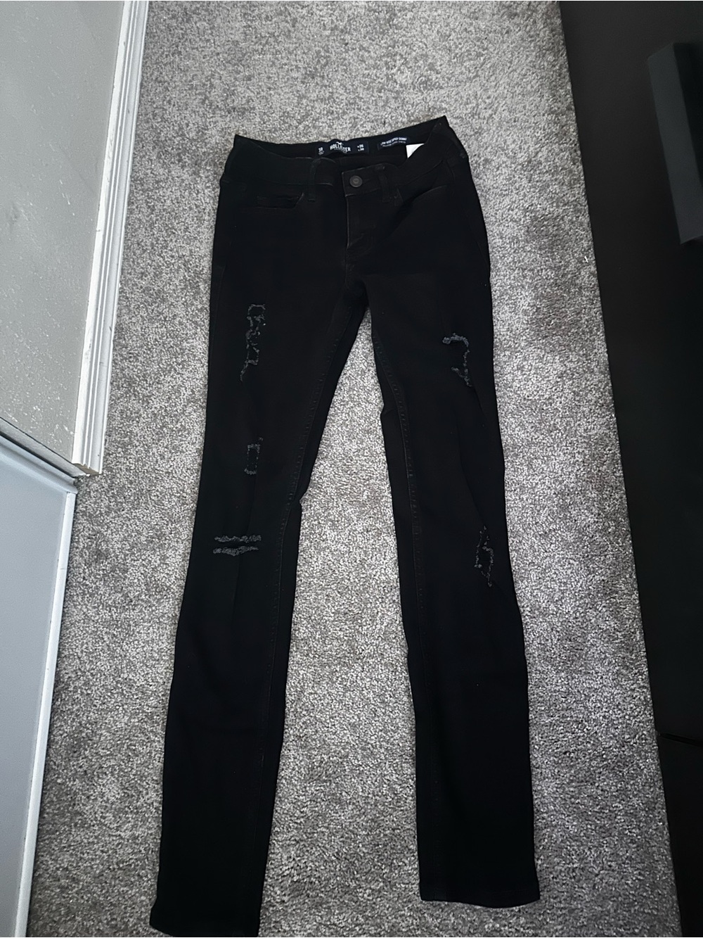 Hollister Black Low Rise Jeans Size 3R 0112